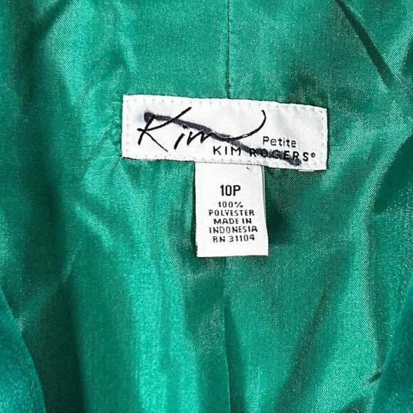 Kim Rogers Women's Long Sleeve Soft Green Corduroy Blazer Top Jacket Size 10P - Picture 11 of 12